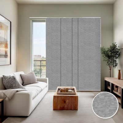 Chicology Calactta Grey Adjustable Cut-to-length Light Filtering Privacy Sliding Panels - Up to 80"W x 96"H