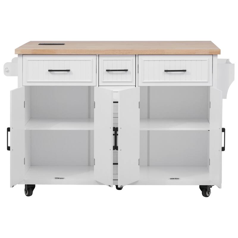 56.5'' Kitchen Island With Drop Leaf(no include stool)