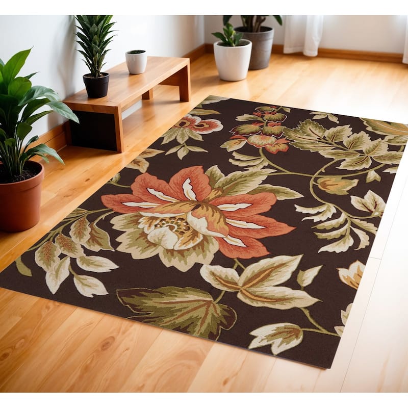 Gena Stain Resistant Low Pile Area Rug By HomeRoots - 66' X '42' X '0.25 - 66' X '42' X '0.25 - Orange - Rectangle