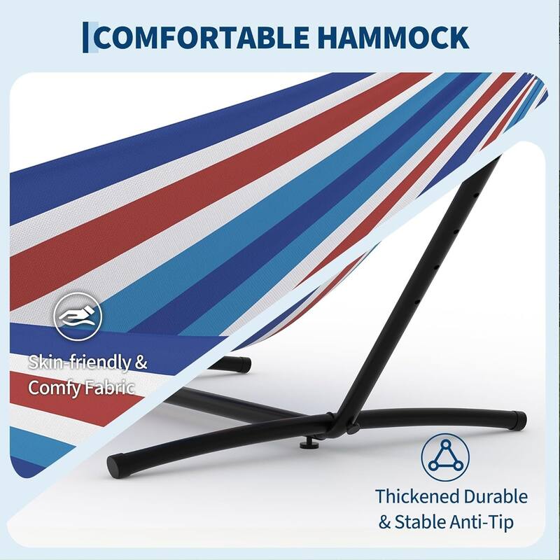 Portable Double Hammocks with Carrying Bag for Outside, 450 lbs Capacity