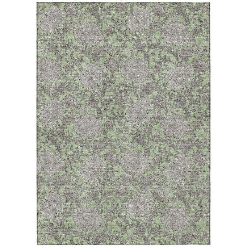 Machine Washable Indoor/ Outdoor Chantille Floral Rug