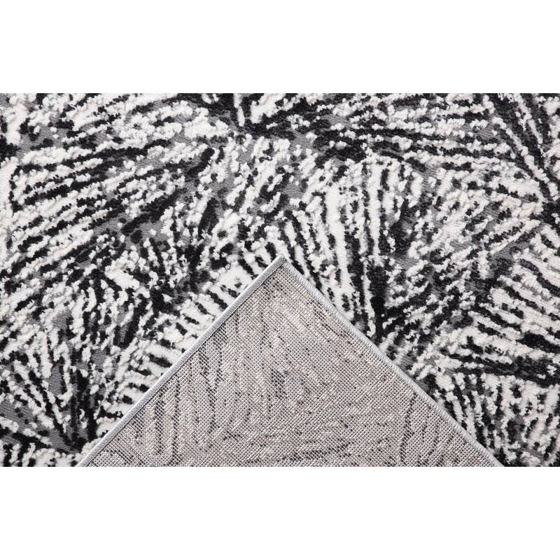 Cairo Collection Transitional Bone/Anthracite Abstract Area Rug