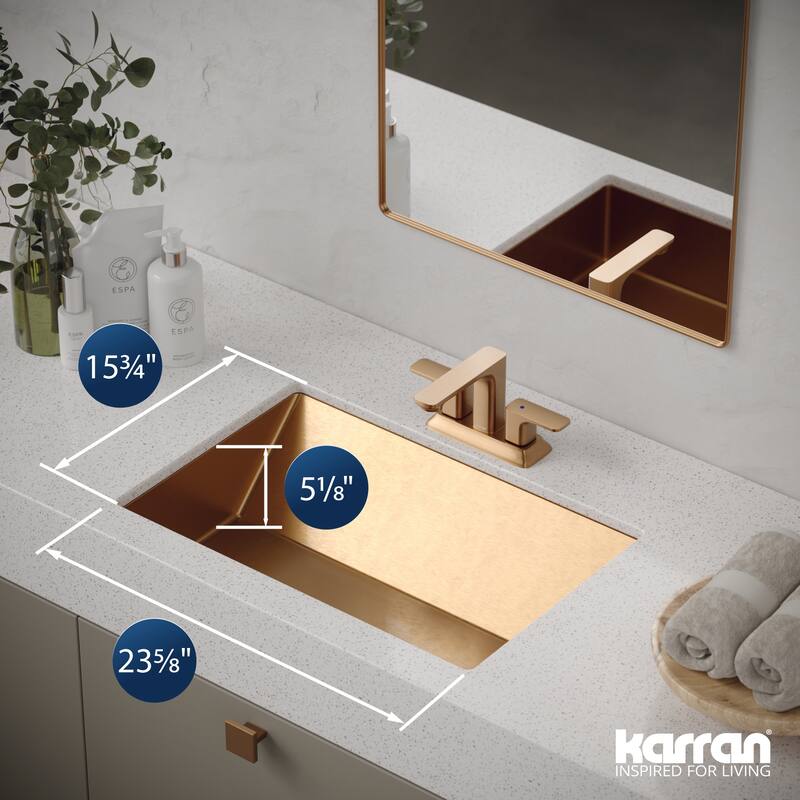 Karran Cinox Stainless Steel Rectangular Undermount Sink