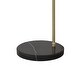 preview thumbnail 7 of 10, Q-Max Adjustable Floor Lamp with Metal Dome Shade and Black Marble Base in Brass Gold