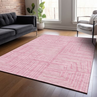Machine Washable Indoor/ Outdoor Contemporary Stack Chantille Rug