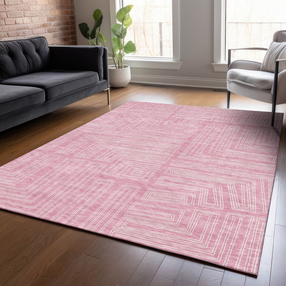 Machine Washable Indoor/ Outdoor Contemporary Stack Chantille Rug