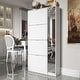 preview thumbnail 2 of 17, White Shoe Cabinet with Full-Length Mirror Stylish Vertical Storage