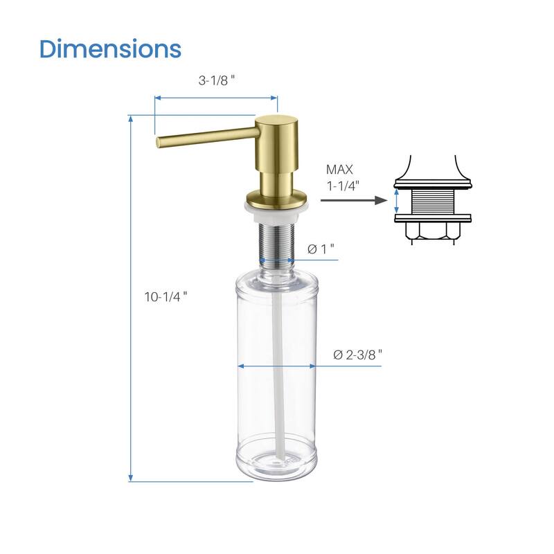 Kitchen Lead Free Solid Brass Construction Soap Dispenser