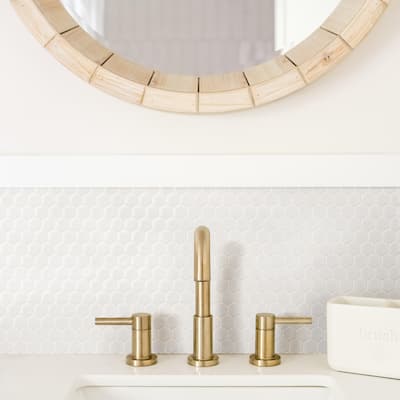 Merola Tile Gotham 1" Hex White 10-1/4" x 11-7/8" Porcelain Floor and Wall Tile