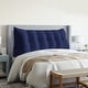 preview thumbnail 69 of 182, WOWMAX Large Reading Wedge Headboard Pillow for Bed Rest Back Support Queen - Polyester Navy