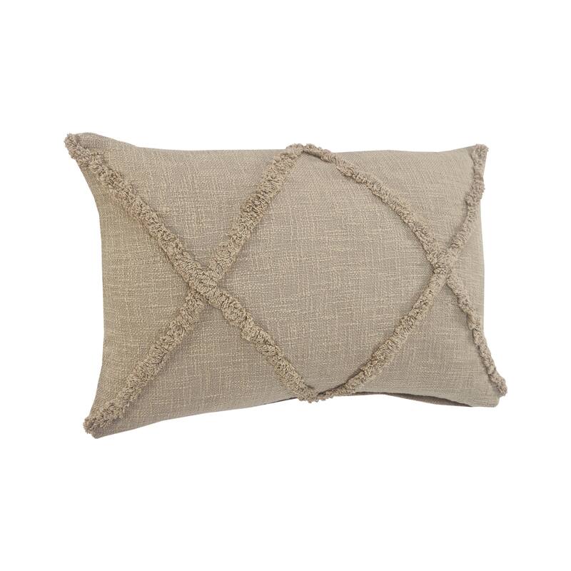 Boho Distressed Diamond Cotton Throw Pillow
