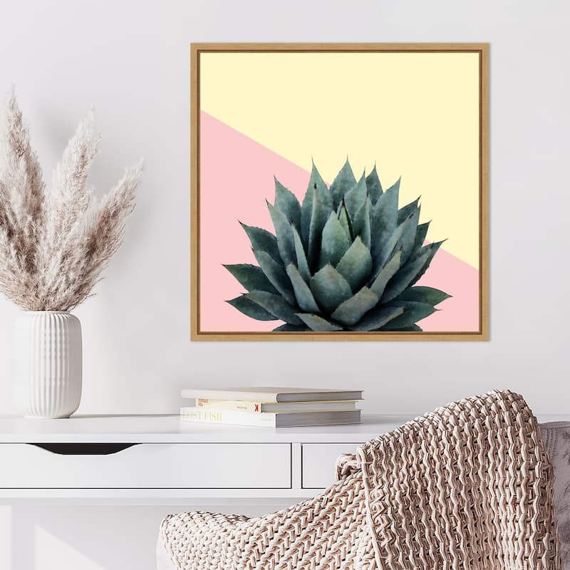 Agave 04 by Amini54 Framed Canvas Wall Art Print - Sylvie Natural