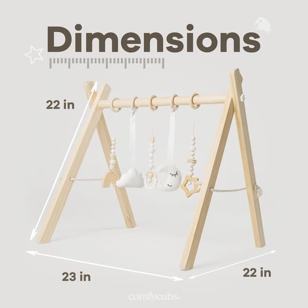 dimension image slide 0 of 3, Wooden Baby Play Gym, Baby Activity Gym by Comfy Cubs