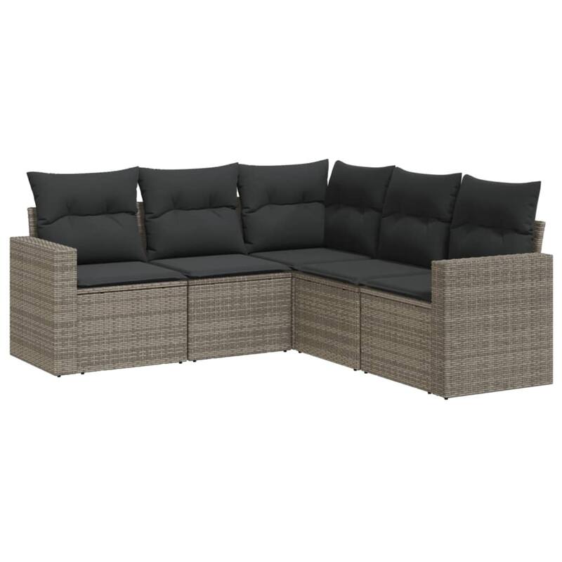 vidaXL Garden Sofa Set Grey PE rattan Large Adjustable Feet - 24.4 x 25.8 x 27.2