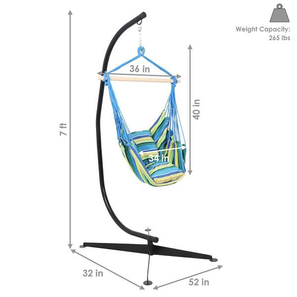 Round hammock swing with stand clearance