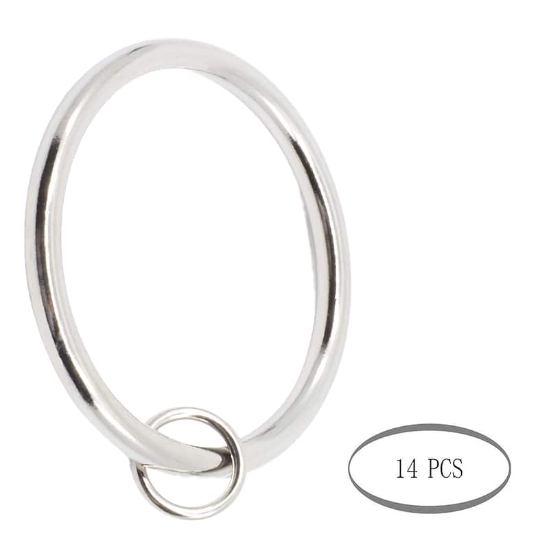 Meriville 2-Inch Inner Diameter Metal Flat Curtain Rings with Eyelets