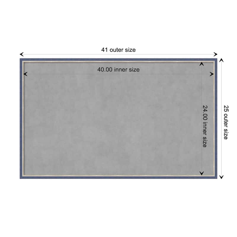 Amanti Art Theo Blue Narrow Framed Magnetic Board - Board Size 40x24