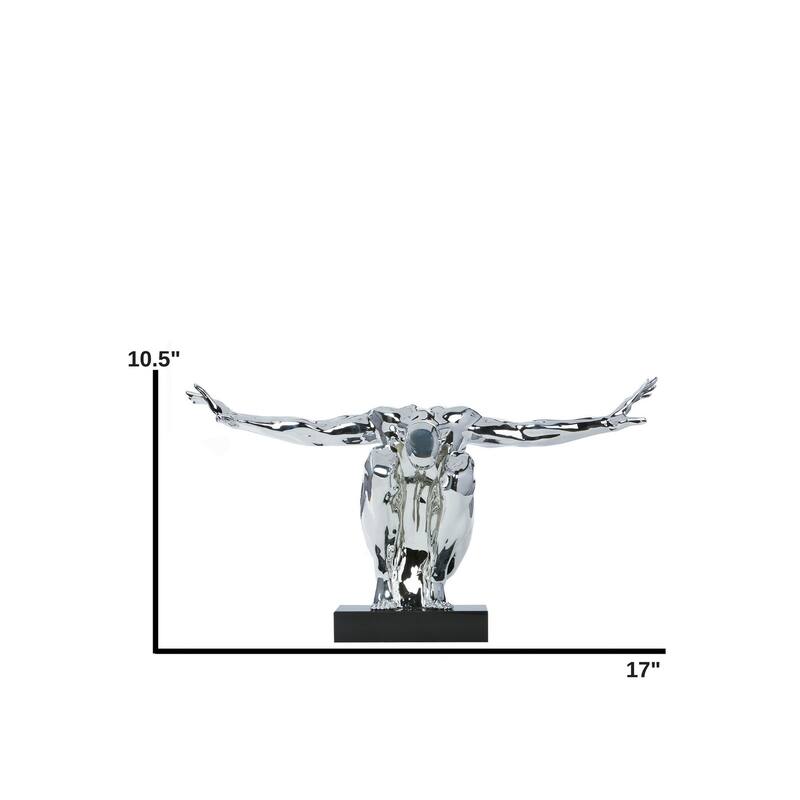 Saluting Man Resin Handmade Sculpture - N/A