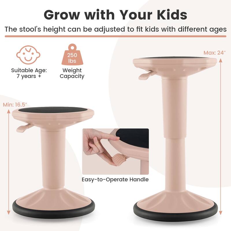 Adjustable Wobble Stool for Kids and Adults Ergonomic Active Sitting Chair with Non Slip Base