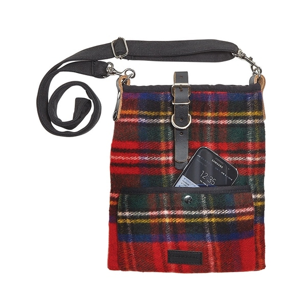 plaid messenger bag
