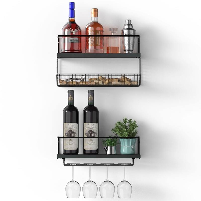 Wall Mounted Wine Rack Set of 2 - 16.5"D x 6"W x 9.7"H