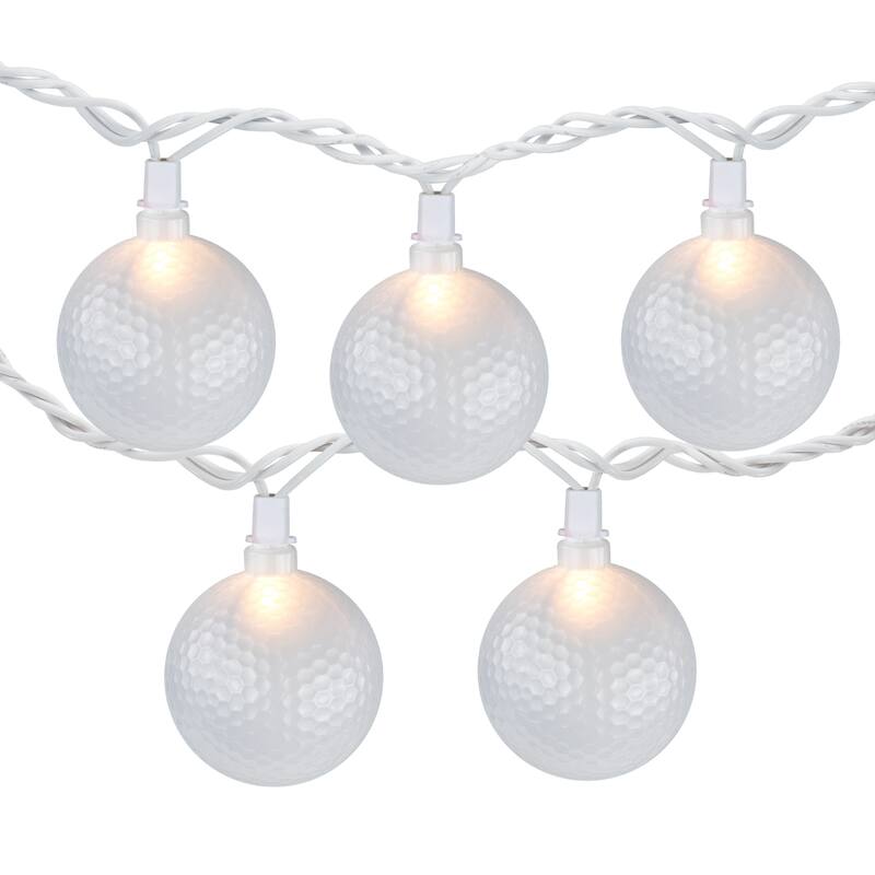 Golf Ball Patio Light Set - 6' White Wire - 10ct - 102"