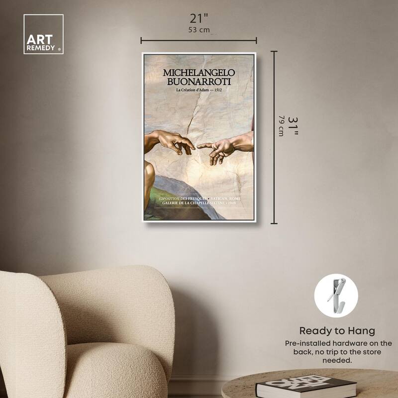 Touching Fingers Canvas by Art Remedy