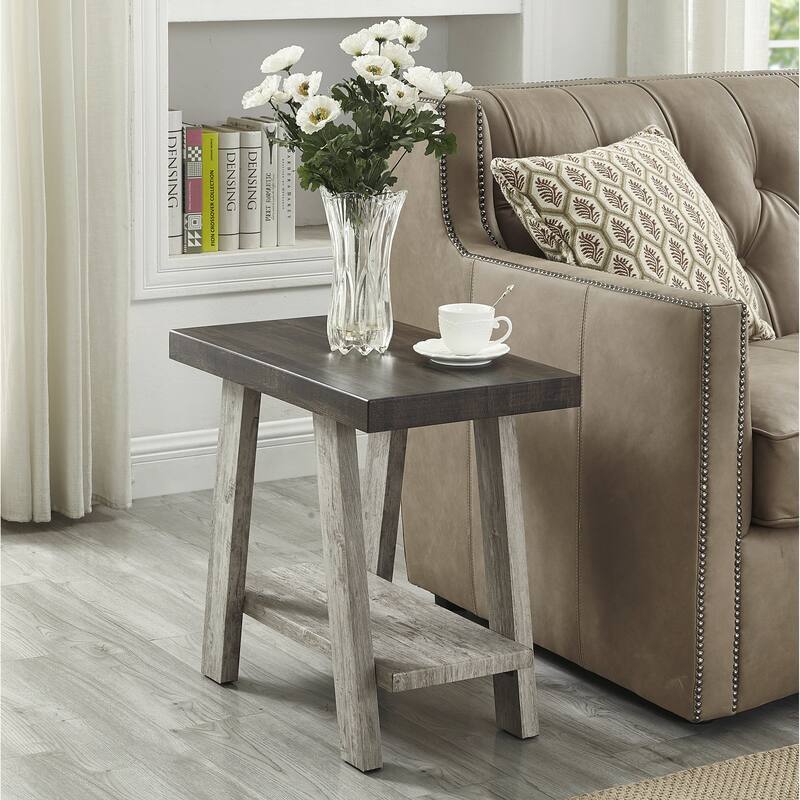 Contemporary Wood Shelf Side Table
