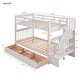 preview thumbnail 22 of 42, Multi-Functional Twin Over Twin Bunk Bed with 3 Drawers, Storage Stairs, Armrest and Full-Length Guardrails for Kids