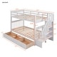 preview thumbnail 8 of 17, Twin over Twin Wood Bunk Bed with Three Drawers, White