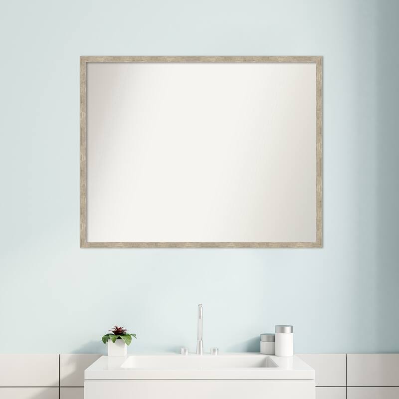 Imprint Non-Beveled Wood Framed Bathroom Vanity Wall Mirror