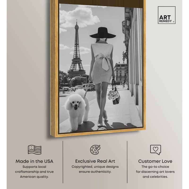 Poodle Paris Canvas by Art Remedy