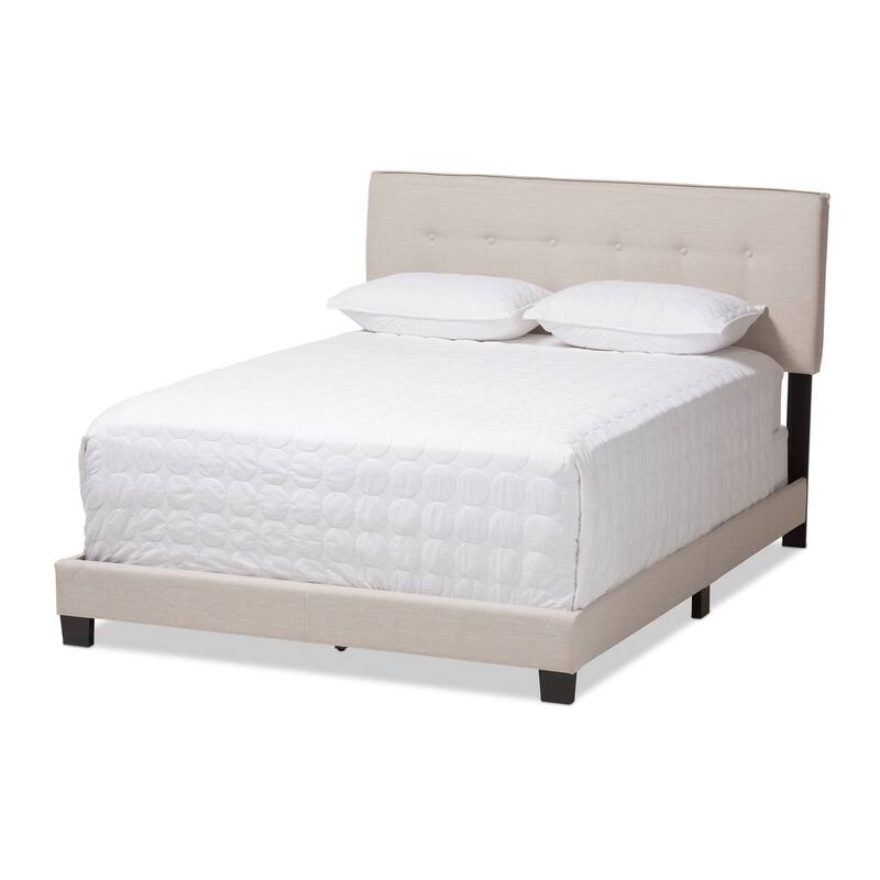 Contemporary Fabric Bed by Baxton Studio - Beige - Full