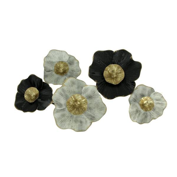 Shop Metal Art 3d Staggered Flowers Decorative Wall Hanging On