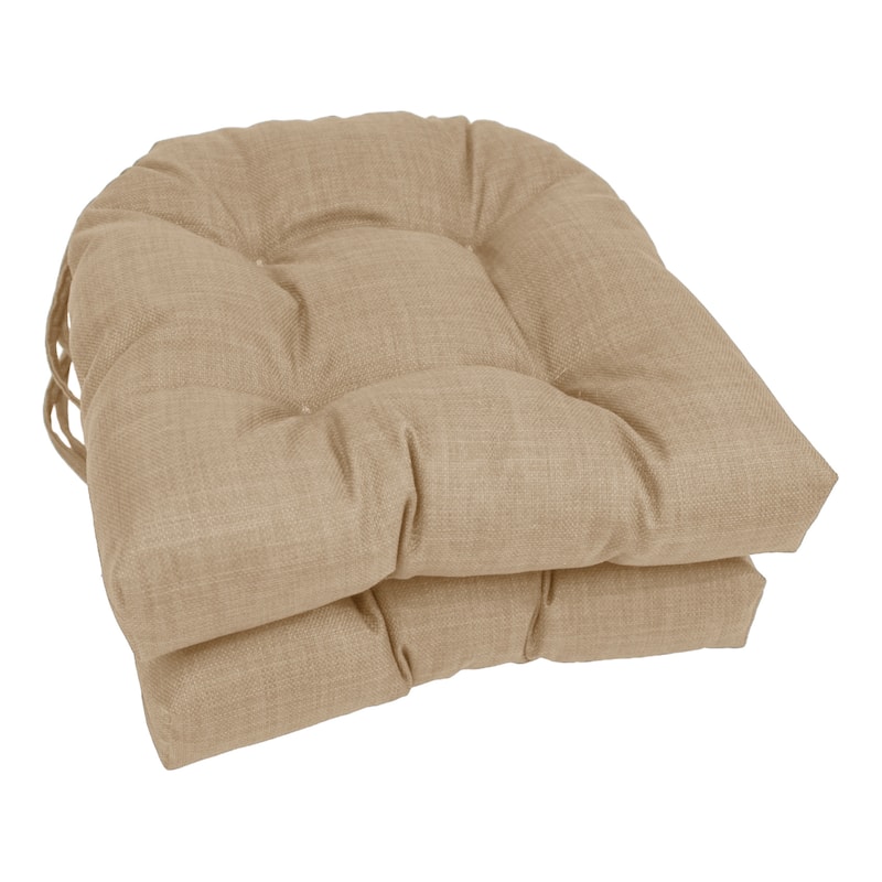 16-inch U-shaped Indoor/ Outdoor Chair Cushion (Set of 2) - 16" x 16" - Sandstone