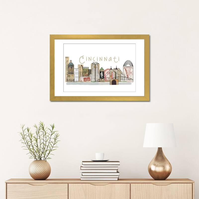 iCanvas "Cincinnati Horizontal Skyline" by Paper Cutz
