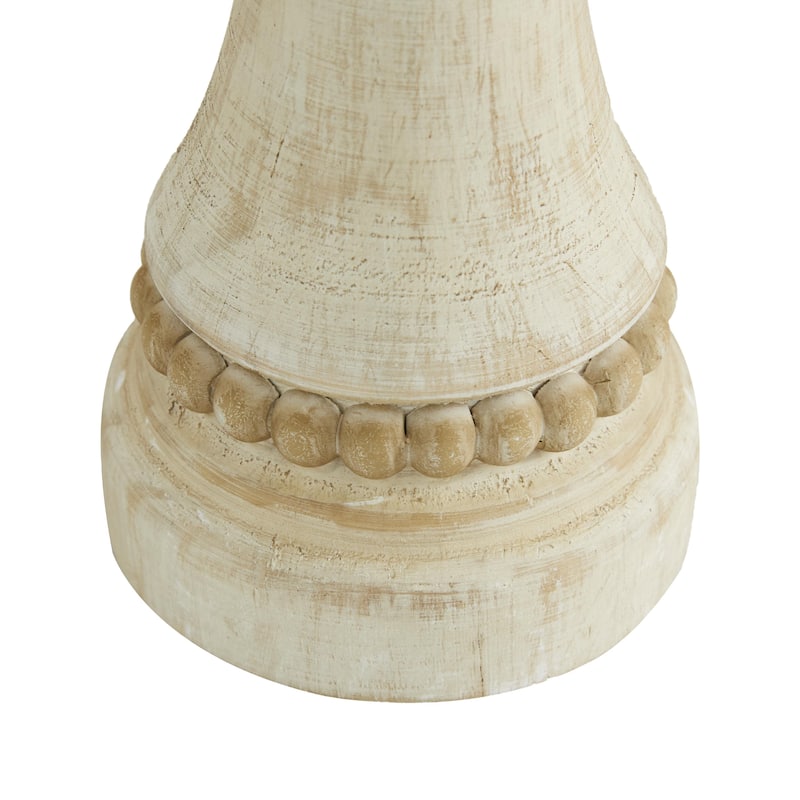 Wood Candle Holder - Set of 3 Cream - Roche River Decor