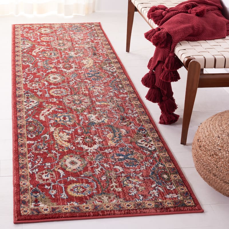 SAFAVIEH Kashan Sherilyn Traditional Oriental Rug - 2'6" x 8' Runner - Rust/Ivory