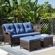 preview thumbnail 20 of 34, Rilyson 3-Piece Outdoor Wicker Sectional Sofa Set with Ottoman