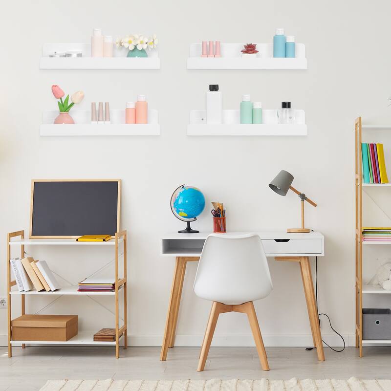 Acrylic Floating Shelves for Wall, Acrylic Shelves for Bathroom Bedroom Living Room and Kitchen Room Wall Display Shelf White