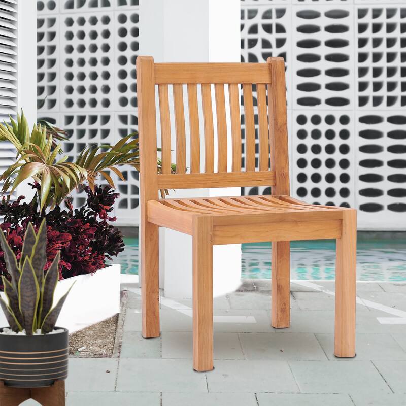 Chic Teak Elzas Teak Wood Indoor/ Outdoor Dining Side Chair