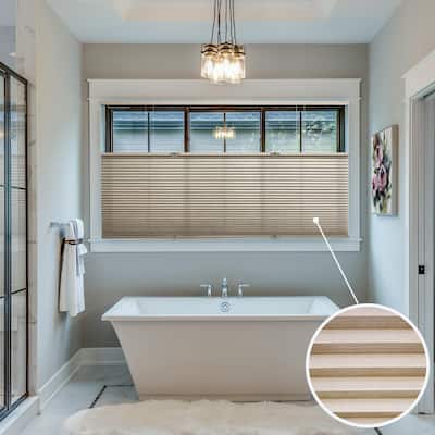BlindsAvenue Cordless Top Down Bottom Up Cellular Honeycomb Shade, 9/16" Single Cell, Light Filtering, Designer Print Stone