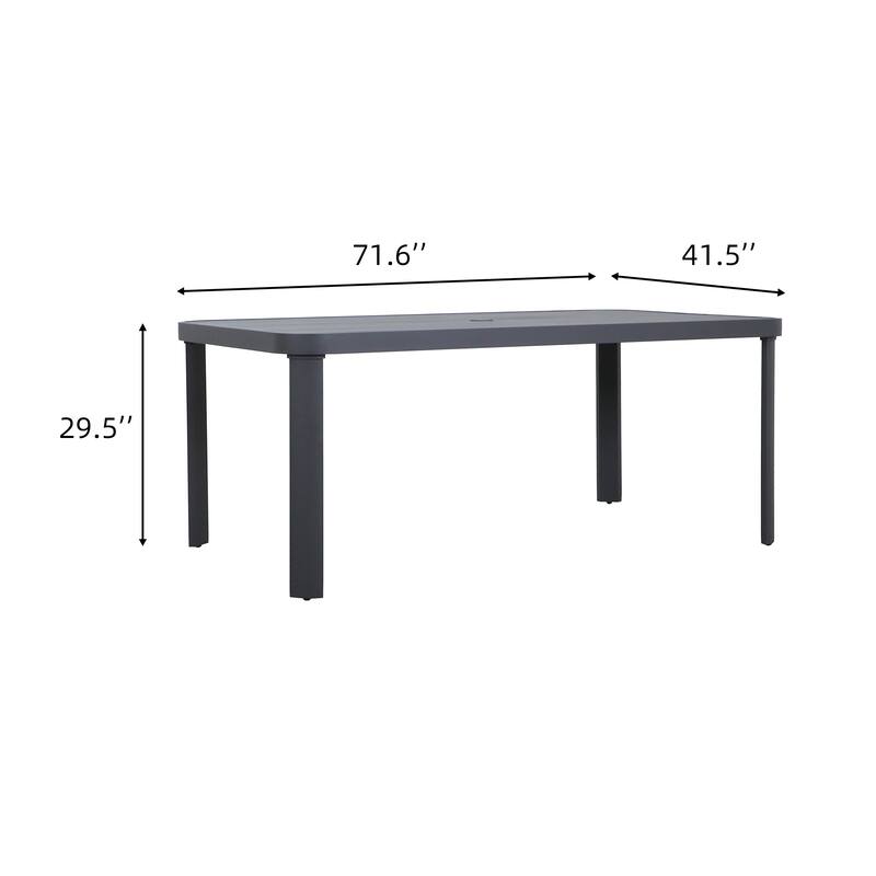 7-Piece Outdoor Patio Dining Set with Beige Cushions