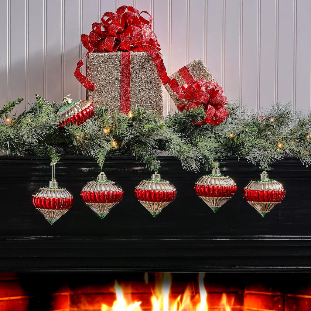 4" Shatterproof Plastic Finial Ornament Box of 3