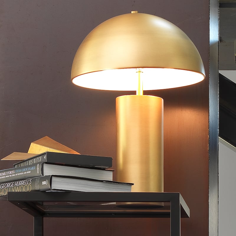 Alden Décor Dome Iron Table Lamp, Antique Brass