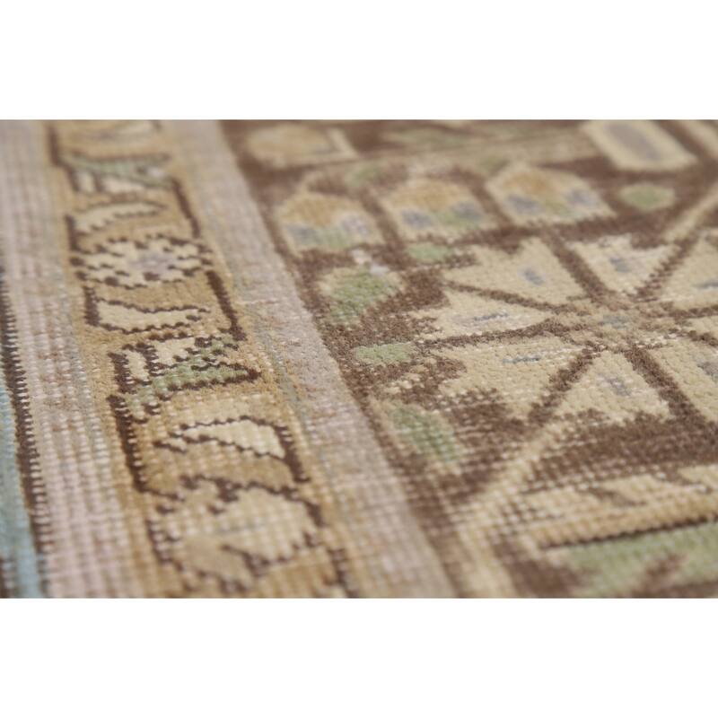 Hand Knotted Oriental 100% Wool Carpet Traditional Medallion Navy Blue & Blues Tabriz Area Rug - 9' 5'' X 6' 7''