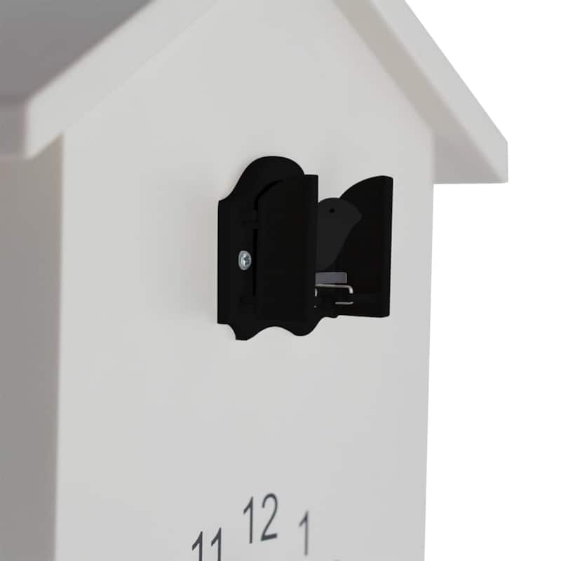 Walplus White Minimalist Cuckoo Clock Colorful Window 4 Changeable Birds