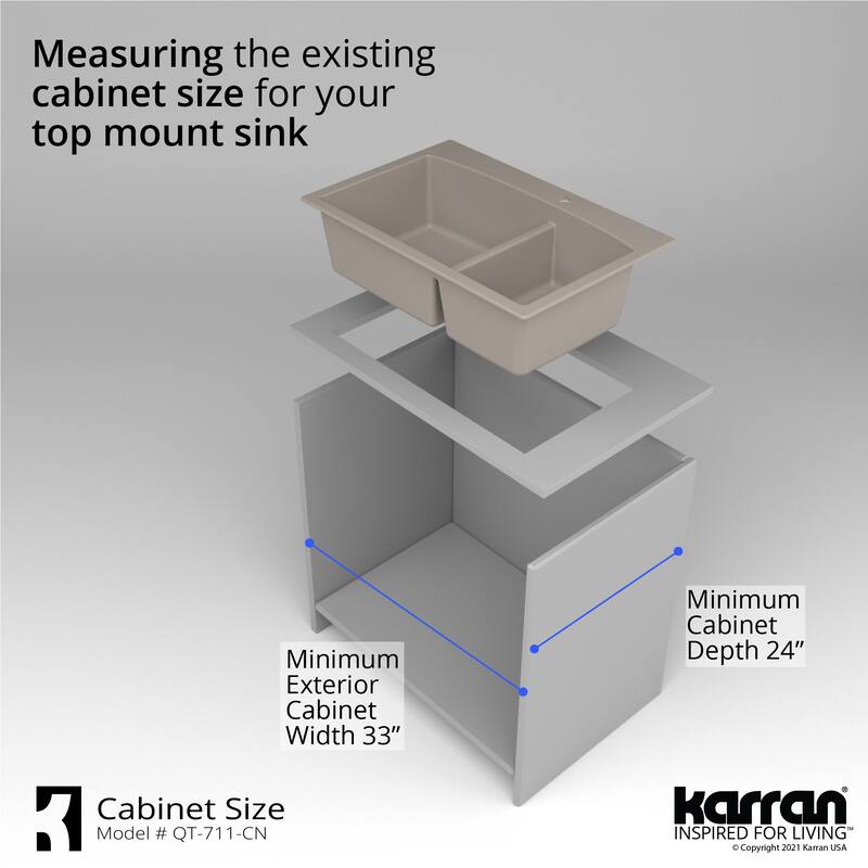 Karran Drop-In Quartz Double Bowl Kitchen Sink