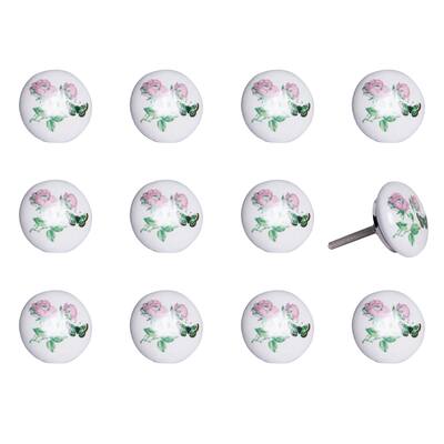 HomeRoots 1.5" x 1.5" x 1.5" Ceramic/Metal Multicolor 12 Pack Knob - 1.5" x 1.5" x 1.5"