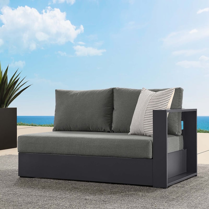 Tahoe Patio Aluminum Modular Right-Facing Loveseat - Gray Charcoal